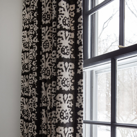 Close Up Of Patterned Window Treatment
