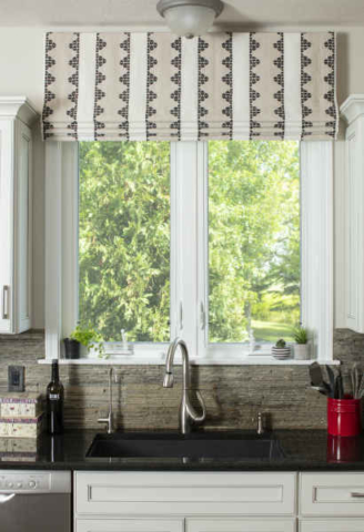 Kitchen With Faux Roman Shade