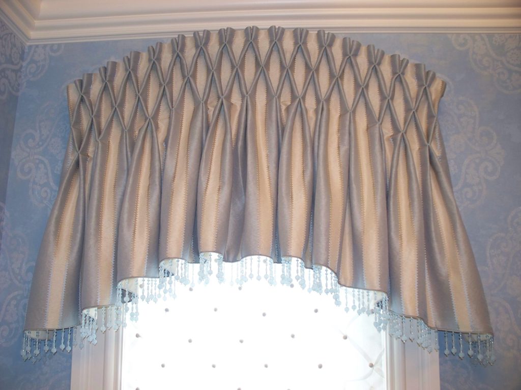 Hand smocked arched valance