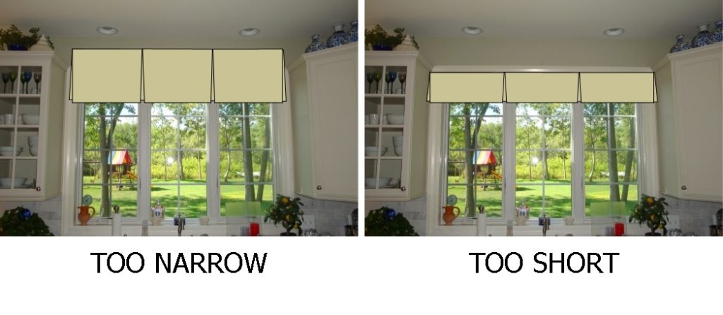 valance too narrow too short