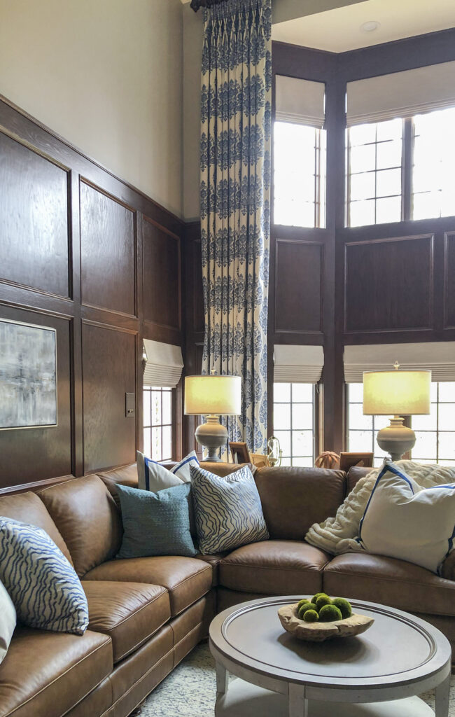 Tall panels draping properly due to custom fullness