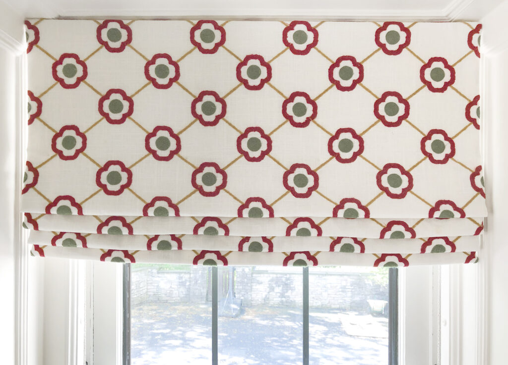 Fabric patterns continue whether the shade is raised or lowered when custom spacing is used